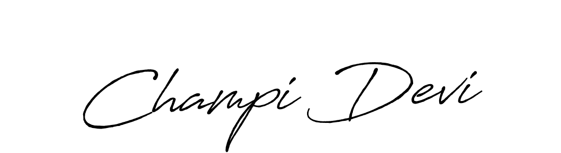 Make a beautiful signature design for name Champi Devi. With this signature (Antro_Vectra_Bolder) style, you can create a handwritten signature for free. Champi Devi signature style 7 images and pictures png