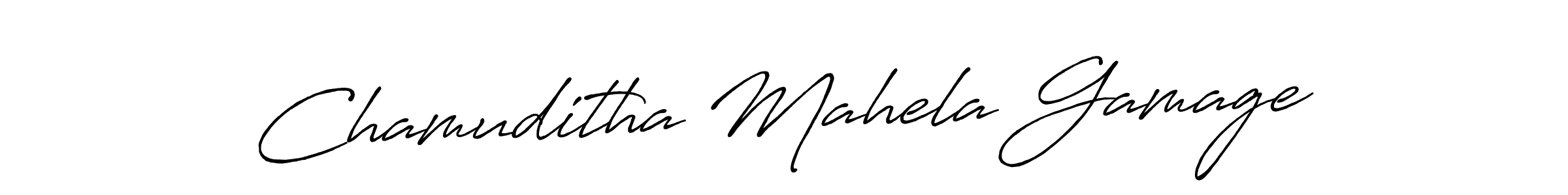 The best way (Antro_Vectra_Bolder) to make a short signature is to pick only two or three words in your name. The name Chamuditha Mahela Gamage include a total of six letters. For converting this name. Chamuditha Mahela Gamage signature style 7 images and pictures png