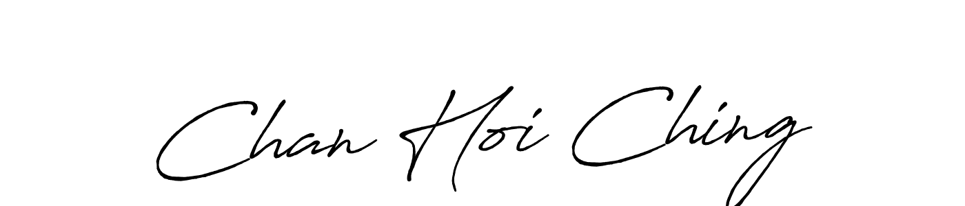 How to make Chan Hoi Ching name signature. Use Antro_Vectra_Bolder style for creating short signs online. This is the latest handwritten sign. Chan Hoi Ching signature style 7 images and pictures png