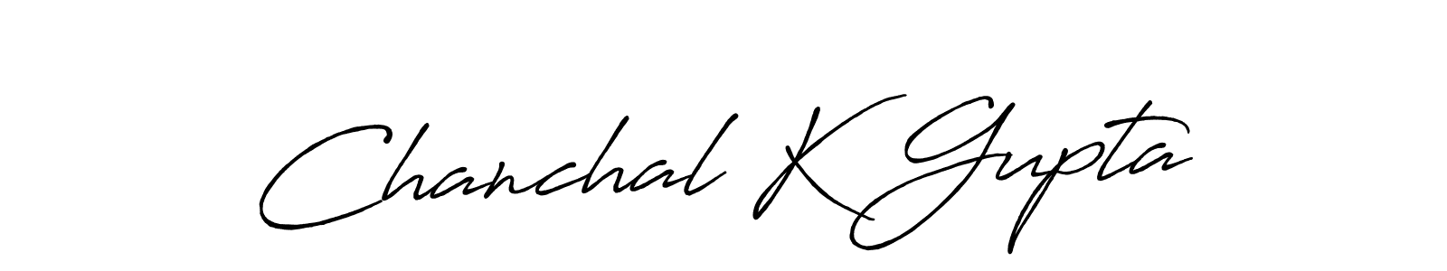 Use a signature maker to create a handwritten signature online. With this signature software, you can design (Antro_Vectra_Bolder) your own signature for name Chanchal K Gupta. Chanchal K Gupta signature style 7 images and pictures png