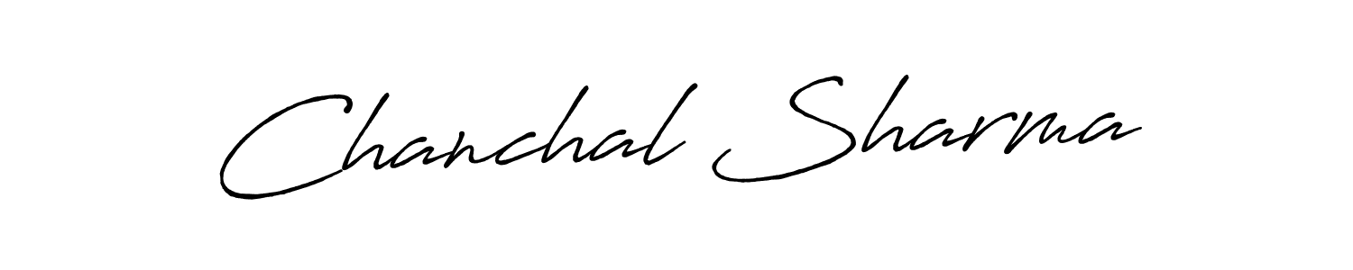 How to make Chanchal Sharma name signature. Use Antro_Vectra_Bolder style for creating short signs online. This is the latest handwritten sign. Chanchal Sharma signature style 7 images and pictures png