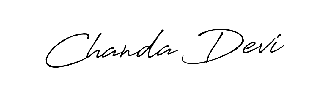 Make a beautiful signature design for name Chanda Devi. With this signature (Antro_Vectra_Bolder) style, you can create a handwritten signature for free. Chanda Devi signature style 7 images and pictures png