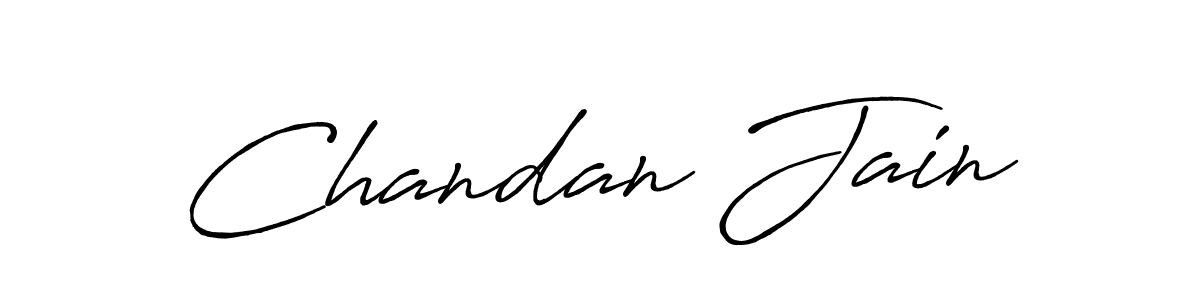 How to make Chandan Jain name signature. Use Antro_Vectra_Bolder style for creating short signs online. This is the latest handwritten sign. Chandan Jain signature style 7 images and pictures png