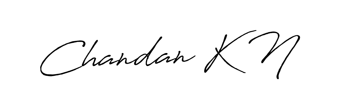 Make a beautiful signature design for name Chandan K N. With this signature (Antro_Vectra_Bolder) style, you can create a handwritten signature for free. Chandan K N signature style 7 images and pictures png