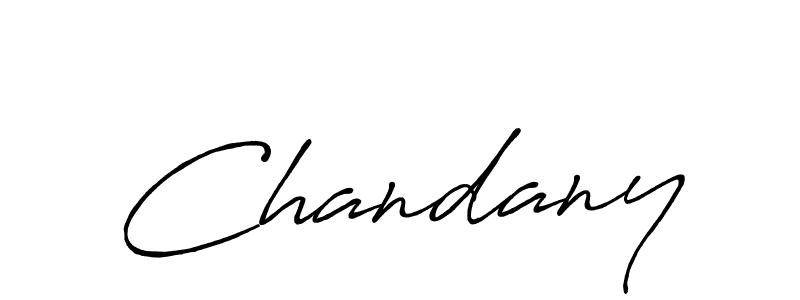 Use a signature maker to create a handwritten signature online. With this signature software, you can design (Antro_Vectra_Bolder) your own signature for name Chandany. Chandany signature style 7 images and pictures png