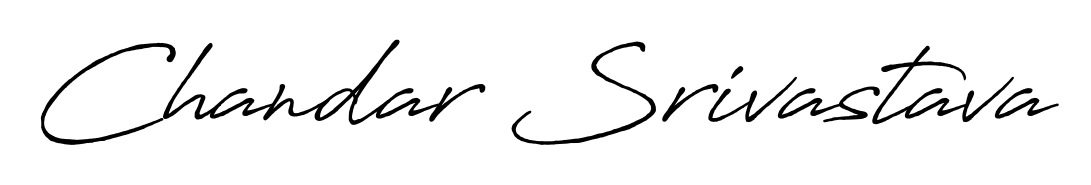 A stylish, flowing autograph style designed for name Chandar Srivastava using Antro_Vectra_Bolder typography. Perfect for digital creative projects. Chandar Srivastava signature style 7 images and pictures png