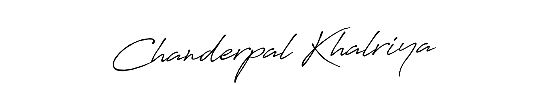 Create a beautiful signature design for name Chanderpal Khalriya. With this signature (Antro_Vectra_Bolder) fonts, you can make a handwritten signature for free. Chanderpal Khalriya signature style 7 images and pictures png