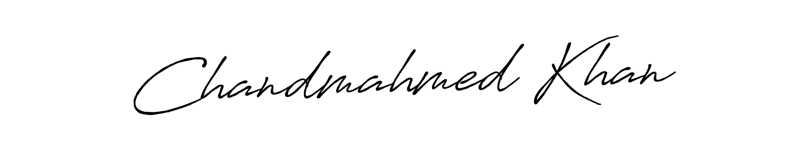 How to make Chandmahmed Khan name signature. Use Antro_Vectra_Bolder style for creating short signs online. This is the latest handwritten sign. Chandmahmed Khan signature style 7 images and pictures png