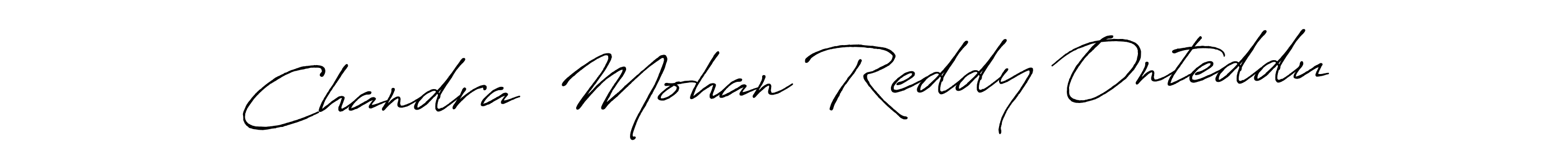 The best way (Antro_Vectra_Bolder) to make a short signature is to pick only two or three words in your name. The name Chandra  Mohan Reddy Onteddu include a total of six letters. For converting this name. Chandra  Mohan Reddy Onteddu signature style 7 images and pictures png