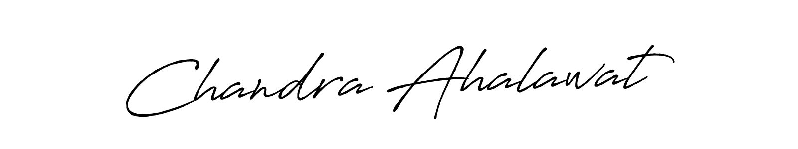 How to make Chandra Ahalawat name signature. Use Antro_Vectra_Bolder style for creating short signs online. This is the latest handwritten sign. Chandra Ahalawat signature style 7 images and pictures png