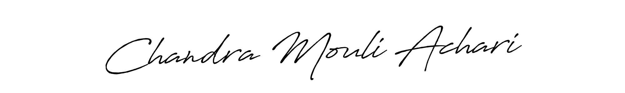 How to make Chandra Mouli Achari name signature. Use Antro_Vectra_Bolder style for creating short signs online. This is the latest handwritten sign. Chandra Mouli Achari signature style 7 images and pictures png