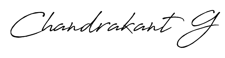 Give your name Chandrakant G an exquisite flair with the Antro_Vectra_Bolder script font. Ideal for contracts, resumes, and formal letterheads. Chandrakant G signature style 7 images and pictures png