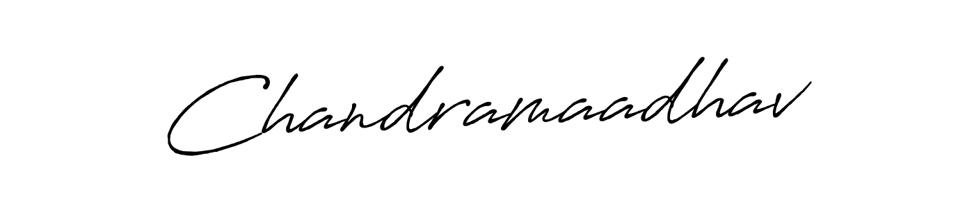 Use a signature maker to create a handwritten signature online. With this signature software, you can design (Antro_Vectra_Bolder) your own signature for name Chandramaadhav. Chandramaadhav signature style 7 images and pictures png