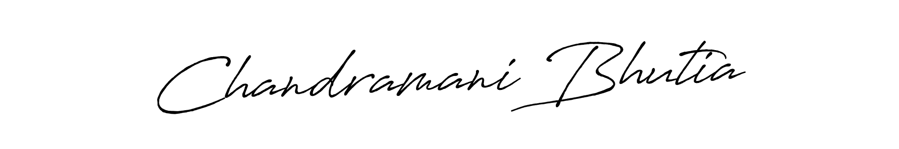 How to make Chandramani Bhutia signature? Antro_Vectra_Bolder is a professional autograph style. Create handwritten signature for Chandramani Bhutia name. Chandramani Bhutia signature style 7 images and pictures png