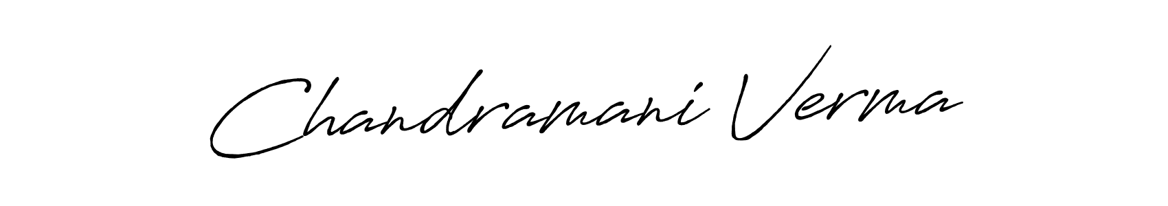 Create a beautiful signature design for name Chandramani Verma. With this signature (Antro_Vectra_Bolder) fonts, you can make a handwritten signature for free. Chandramani Verma signature style 7 images and pictures png