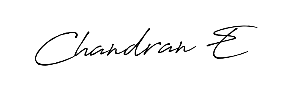 Use a signature maker to create a handwritten signature online. With this signature software, you can design (Antro_Vectra_Bolder) your own signature for name Chandran E. Chandran E signature style 7 images and pictures png