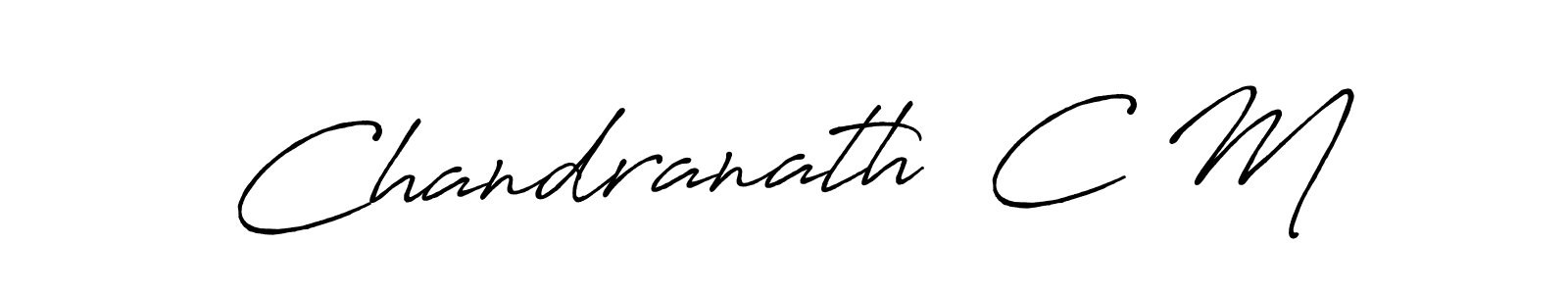 How to make Chandranath  C M name signature. Use Antro_Vectra_Bolder style for creating short signs online. This is the latest handwritten sign. Chandranath  C M signature style 7 images and pictures png