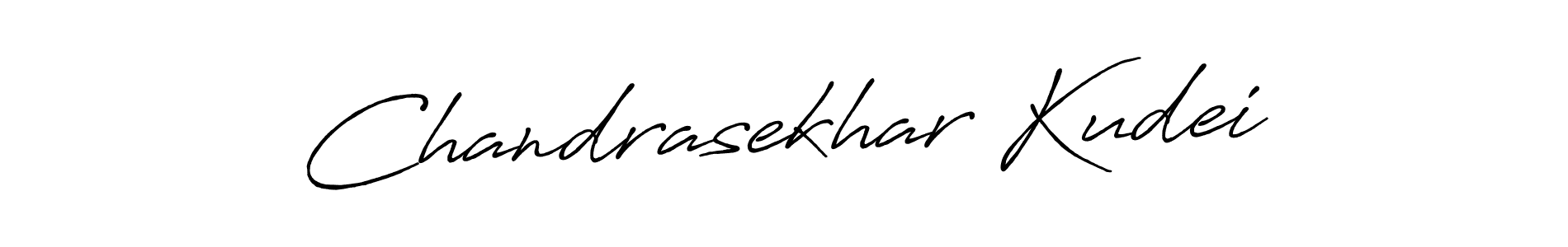 How to make Chandrasekhar Kudei name signature. Use Antro_Vectra_Bolder style for creating short signs online. This is the latest handwritten sign. Chandrasekhar Kudei signature style 7 images and pictures png
