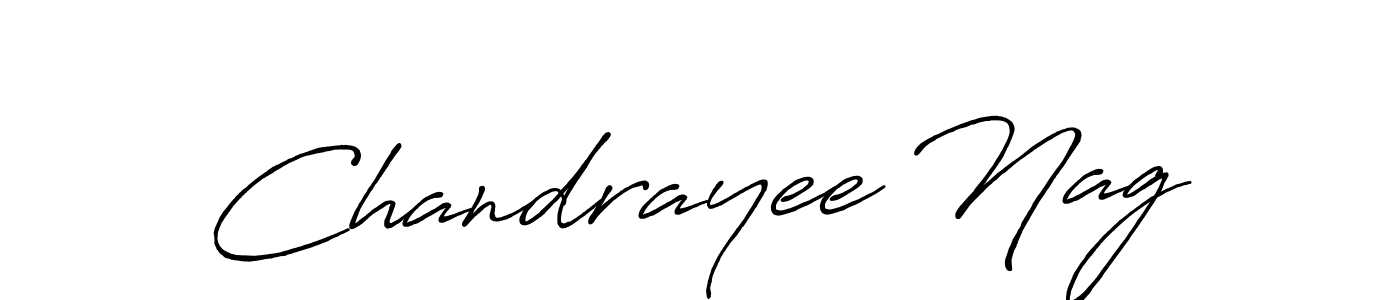 How to make Chandrayee Nag signature? Antro_Vectra_Bolder is a professional autograph style. Create handwritten signature for Chandrayee Nag name. Chandrayee Nag signature style 7 images and pictures png