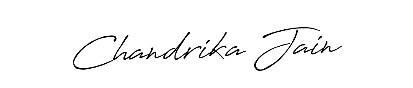 Make a beautiful signature design for name Chandrika Jain. With this signature (Antro_Vectra_Bolder) style, you can create a handwritten signature for free. Chandrika Jain signature style 7 images and pictures png