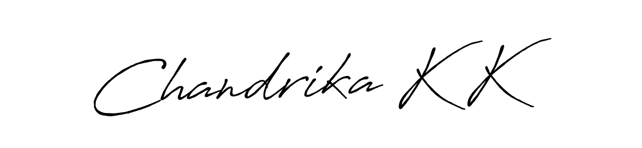 Antro_Vectra_Bolder is a professional signature style that is perfect for those who want to add a touch of class to their signature. It is also a great choice for those who want to make their signature more unique. Get Chandrika K K name to fancy signature for free. Chandrika K K signature style 7 images and pictures png