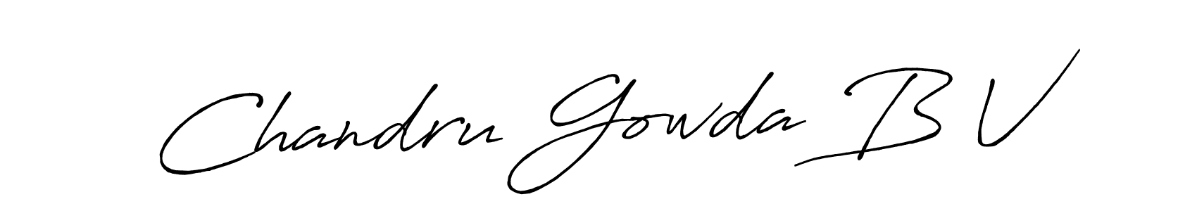 Use a signature maker to create a handwritten signature online. With this signature software, you can design (Antro_Vectra_Bolder) your own signature for name Chandru Gowda B V. Chandru Gowda B V signature style 7 images and pictures png