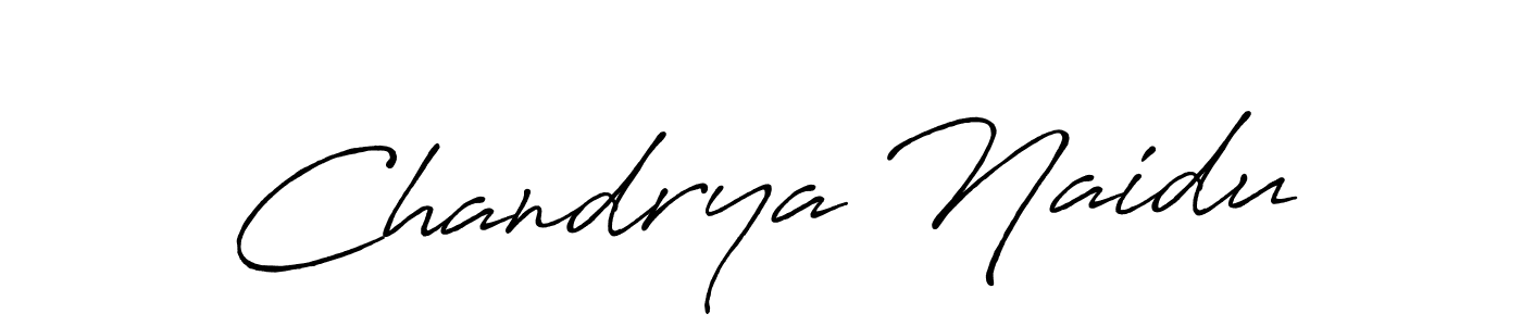 Similarly Antro_Vectra_Bolder is the best handwritten signature design. Signature creator online .You can use it as an online autograph creator for name Chandrya Naidu. Chandrya Naidu signature style 7 images and pictures png
