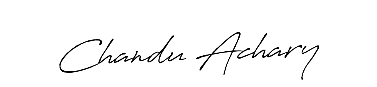 Make a beautiful signature design for name Chandu Achary. With this signature (Antro_Vectra_Bolder) style, you can create a handwritten signature for free. Chandu Achary signature style 7 images and pictures png