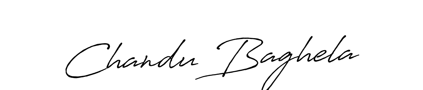 How to make Chandu Baghela name signature. Use Antro_Vectra_Bolder style for creating short signs online. This is the latest handwritten sign. Chandu Baghela signature style 7 images and pictures png