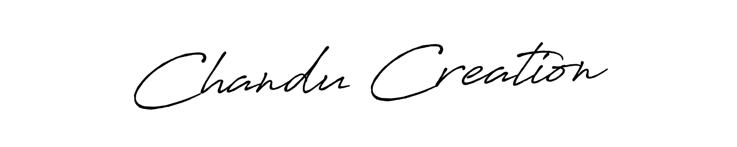 How to make Chandu Creation signature? Antro_Vectra_Bolder is a professional autograph style. Create handwritten signature for Chandu Creation name. Chandu Creation signature style 7 images and pictures png