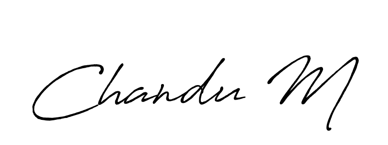 How to Draw Chandu M signature style? Antro_Vectra_Bolder is a latest design signature styles for name Chandu M. Chandu M signature style 7 images and pictures png
