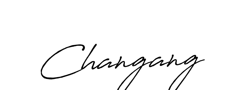 How to make Changang name signature. Use Antro_Vectra_Bolder style for creating short signs online. This is the latest handwritten sign. Changang signature style 7 images and pictures png