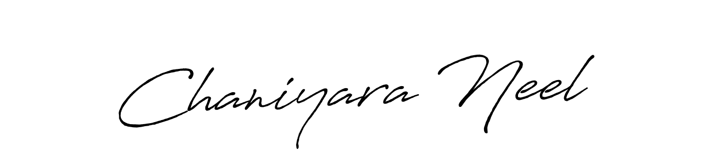 Create a beautiful signature design for name Chaniyara Neel. With this signature (Antro_Vectra_Bolder) fonts, you can make a handwritten signature for free. Chaniyara Neel signature style 7 images and pictures png