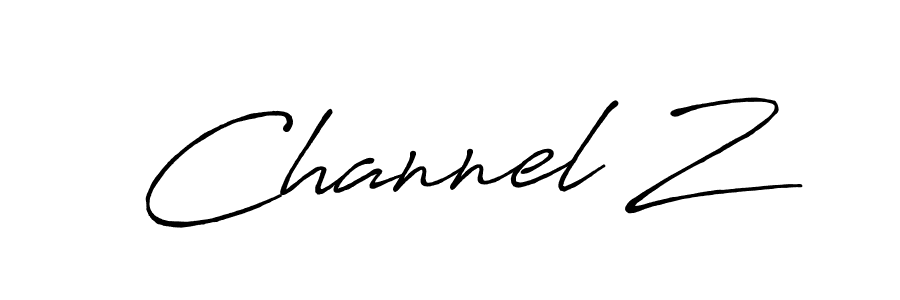 Make a beautiful signature design for name Channel Z. With this signature (Antro_Vectra_Bolder) style, you can create a handwritten signature for free. Channel Z signature style 7 images and pictures png