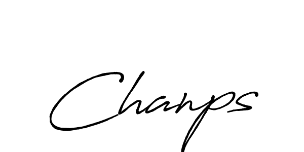 Make a beautiful signature design for name Chanps. With this signature (Antro_Vectra_Bolder) style, you can create a handwritten signature for free. Chanps signature style 7 images and pictures png