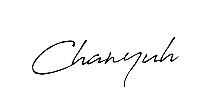 Make a beautiful signature design for name Chanyuh. With this signature (Antro_Vectra_Bolder) style, you can create a handwritten signature for free. Chanyuh signature style 7 images and pictures png