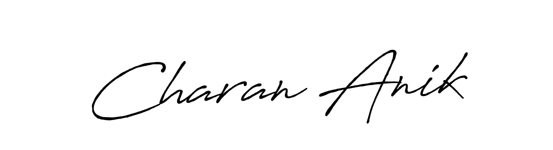 if you are searching for the best signature style for your name Charan Anik. so please give up your signature search. here we have designed multiple signature styles  using Antro_Vectra_Bolder. Charan Anik signature style 7 images and pictures png