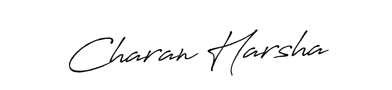 Make a short Charan Harsha signature style. Manage your documents anywhere anytime using Antro_Vectra_Bolder. Create and add eSignatures, submit forms, share and send files easily. Charan Harsha signature style 7 images and pictures png