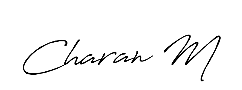 Similarly Antro_Vectra_Bolder is the best handwritten signature design. Signature creator online .You can use it as an online autograph creator for name Charan M. Charan M signature style 7 images and pictures png