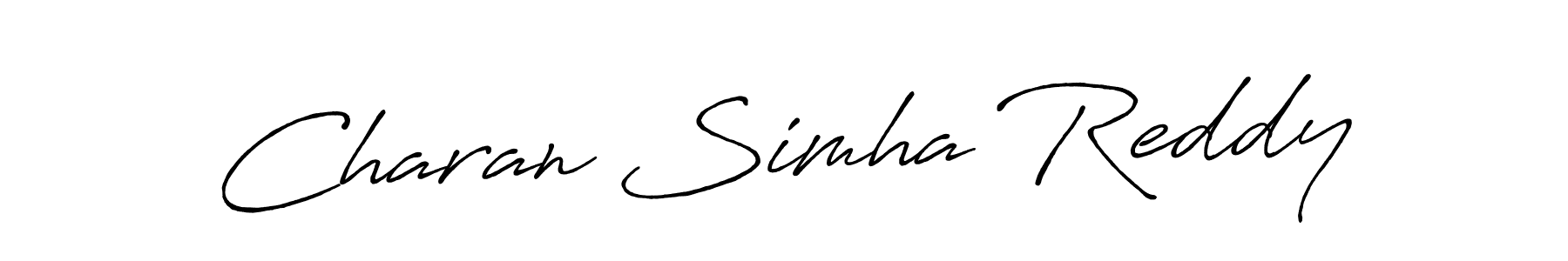 How to make Charan Simha Reddy name signature. Use Antro_Vectra_Bolder style for creating short signs online. This is the latest handwritten sign. Charan Simha Reddy signature style 7 images and pictures png