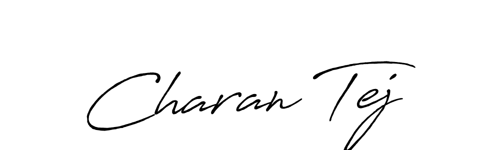 Use a signature maker to create a handwritten signature online. With this signature software, you can design (Antro_Vectra_Bolder) your own signature for name Charan Tej. Charan Tej signature style 7 images and pictures png
