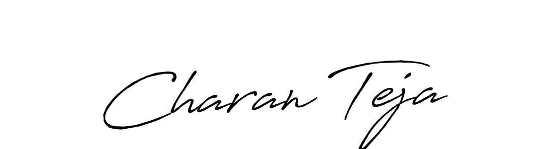 Use a signature maker to create a handwritten signature online. With this signature software, you can design (Antro_Vectra_Bolder) your own signature for name Charan Teja. Charan Teja signature style 7 images and pictures png