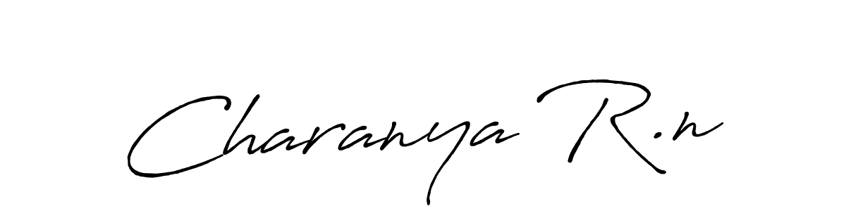 Use a signature maker to create a handwritten signature online. With this signature software, you can design (Antro_Vectra_Bolder) your own signature for name Charanya R.n. Charanya R.n signature style 7 images and pictures png