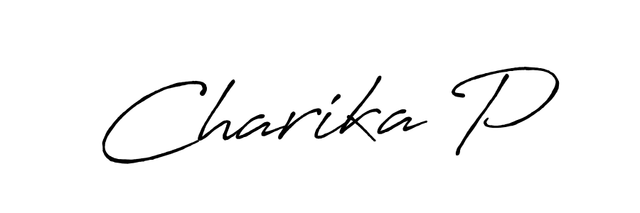 You should practise on your own different ways (Antro_Vectra_Bolder) to write your name (Charika P) in signature. don't let someone else do it for you. Charika P signature style 7 images and pictures png