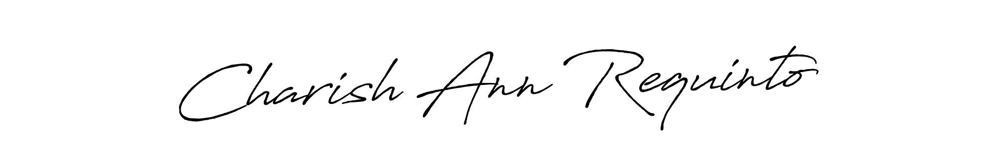 How to make Charish Ann Requinto name signature. Use Antro_Vectra_Bolder style for creating short signs online. This is the latest handwritten sign. Charish Ann Requinto signature style 7 images and pictures png