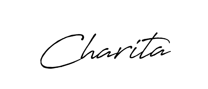 Use a signature maker to create a handwritten signature online. With this signature software, you can design (Antro_Vectra_Bolder) your own signature for name Charita. Charita signature style 7 images and pictures png