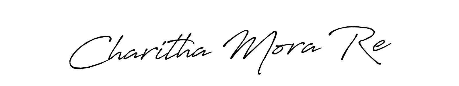 The best way (Antro_Vectra_Bolder) to make a short signature is to pick only two or three words in your name. The name Charitha Mora Re include a total of six letters. For converting this name. Charitha Mora Re signature style 7 images and pictures png