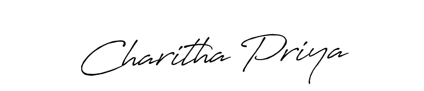 Charitha Priya stylish signature style. Best Handwritten Sign (Antro_Vectra_Bolder) for my name. Handwritten Signature Collection Ideas for my name Charitha Priya. Charitha Priya signature style 7 images and pictures png