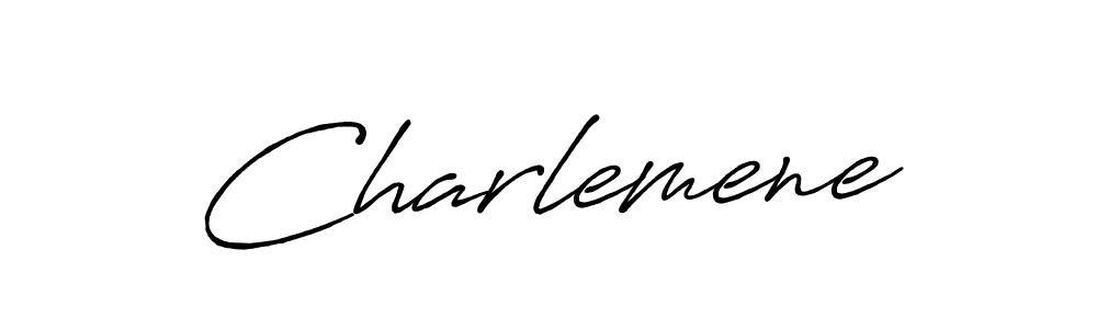 Charlemene stylish signature style. Best Handwritten Sign (Antro_Vectra_Bolder) for my name. Handwritten Signature Collection Ideas for my name Charlemene. Charlemene signature style 7 images and pictures png