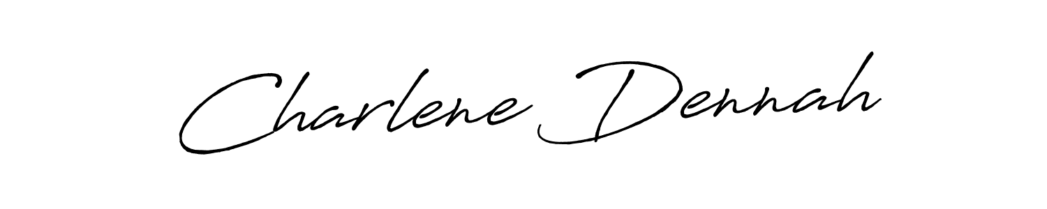 How to make Charlene Dennah name signature. Use Antro_Vectra_Bolder style for creating short signs online. This is the latest handwritten sign. Charlene Dennah signature style 7 images and pictures png